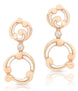 Faberge Rococo 18ct Rose Gold Diamond White Enamel Drop Earrings 667EA1391