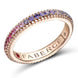 Faberge 18ct Rose Gold Multi Stone Rainbow Fluted Band Ring 847RG2566