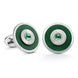 Faberge 18ct White Gold Emerald Green Enamel Cufflinks 821CU1671
