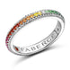 Faberge 18ct White Gold Multi Stone Rainbow Fluted Band Ring 847RG2567