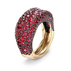 Faberge Emotion 18ct Yellow Gold Ruby Thin Ring 1604