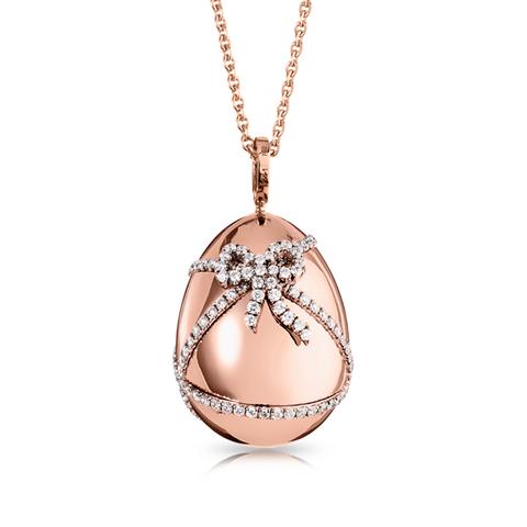 Faberge Heritage Cadeau 18ct Rose Gold Diamond Pendant 157FP256