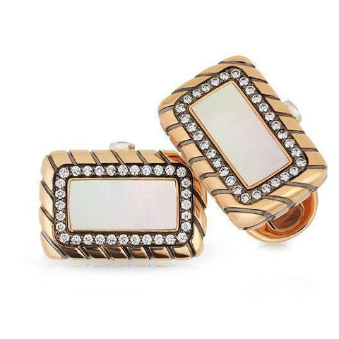 Faberge Heritage Kirill 18ct Rose Gold Mother of Pearl Cufflinks 725