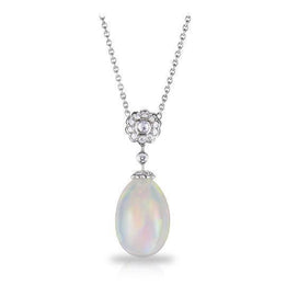 Faberge Imperial Karenina 18ct White Gold Opal Diamond Pendant 711