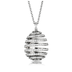 Faberge Imperial Spiral 18ct White Gold Diamond Pendant 271