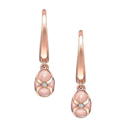 Faberge Palais Tsarskoye Selo 18ct Rose Gold Pink Drop Earrings 2391