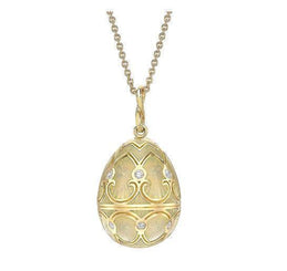 Faberge Palais Tsarskoye Selo Yellow Gold Diamond White Pendant 173FP1439