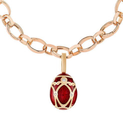 Faberge Palais Yelagin Selo Rose Gold Red Enamel Charm 702EC1864