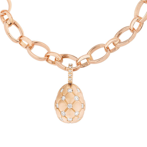 Faberge Treillage 18ct Rose Gold Diamond Matt Charm 576EC1362