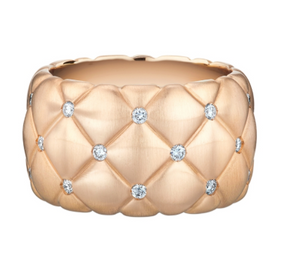 Faberge Treillage 18ct Rose Gold Diamond Wide Ring 530RG836