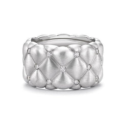 Faberge Treillage 18ct White Gold Diamond Wide Ring 530RG993