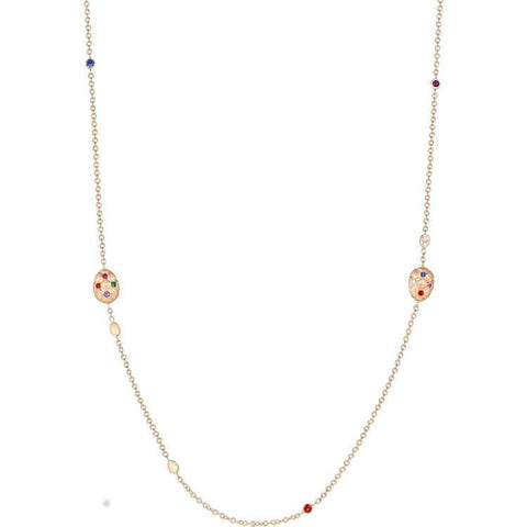 Faberge Treillage 18ct Rose Gold Multi-Coloured Matt Necklet