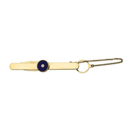 Faberge Victor Mayer 18ct Yellow Gold Blue Enamel Tie Pin