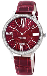 Faberge Watch Lady 18ct White Gold Red Dial 773WA1504
