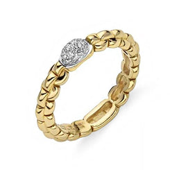 Fope Eka 18ct Yellow Gold 0.10ct Diamond Ring, AN730/PAVE.