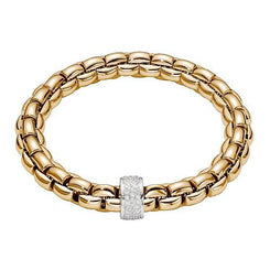 Fope Eka 18ct Yellow Gold 0.63ct Diamond Bracelet, 604B/PAVE.