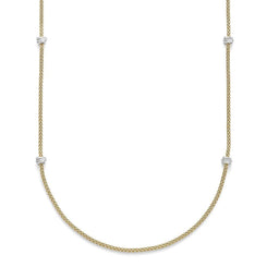 Fope Flex'It Prima 18ct Yellow Gold 1.24ct Diamond 80cm Necklace. 744C PAVE 80. 
