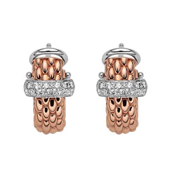 Fope Flex'It Vendome 18ct Rose Gold 0.20ct Diamond Earrings OR560/BBR