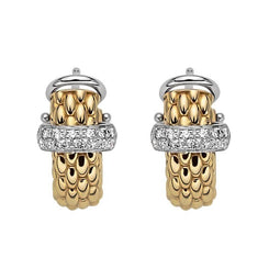 Fope Flex'It Vendome 18ct Yellow Gold 0.20ct Diamond Earrings OR560/BBR