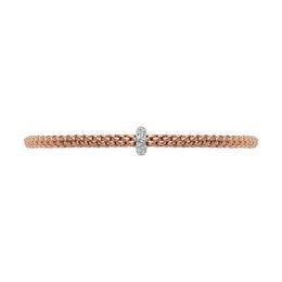 Fope Flex'it Prima 18ct Rose Gold 0.18ct Diamond Bracelet, 745B/BBR.