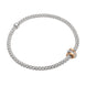 Fope Flex'it Prima 18ct White Gold 0.10ct Diamond Rose Gold Rondelle Bracelet, 744B/BBR.