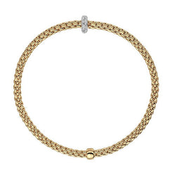 Fope Flex'it Prima 18ct Yellow Gold 0.18ct Diamond Bracelet