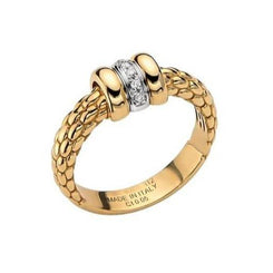Fope Flex'it Solo 18ct Yellow Gold 0.05ct Diamond Ring, AN621/BBR.
