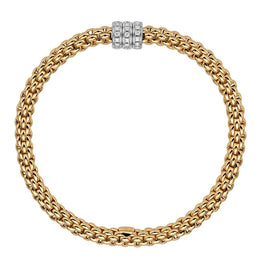 Fope Flex'it Solo 18ct Yellow Gold 0.30ct Diamond Bracelet, 623B/BBR.