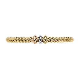 Fope Flex'it Solo 18ct Yellow Gold Mixed Rondelle Bracelet, 653B.