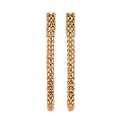 Fope Flexit Essentials 18ct Rose Gold Medium Mesh Chain Earrings OR04