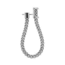 Fope Flexit Essentials 18ct White Gold Diamond Medium Mesh Chain Earrings OR04/BBR