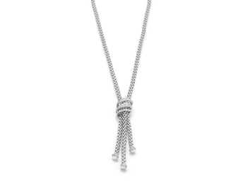 Fope MiaLuce 18ct White Gold 1.63ct Diamond Lariat Necklace, 651CPAVE.