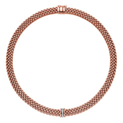 Fope Panorama 18ct Rose Gold 0.08ct Diamond Rondelle Necklace 587C BBR