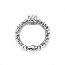 Fope Panorama 18ct White Gold 0.08ct Diamond Rondelle Ring, AN587 BBR.