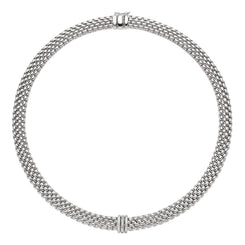 Fope Panorama 18ct White Gold 0.23ct Diamond Rondelle Necklace 587C PAVE