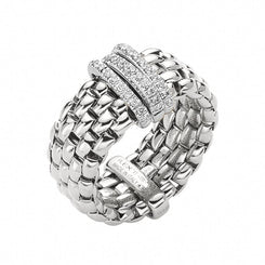 Fope Panorama 18ct White Gold 0.23ct Diamond Rondelle Ring, AN587 PAVE.