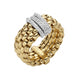 Fope Panorama 18ct Yellow Gold 0.23ct Diamond White Gold Rondelle Ring, AN587 PAVE.