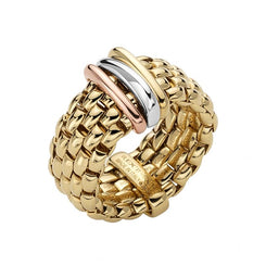 Fope Panorama 18ct Yellow Gold Mixed Rondelle Ring, AN587M.