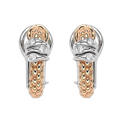 Fope Prima 18ct Rose Gold 0.08ct Diamond Hoop Earrings, OR746/BBR.