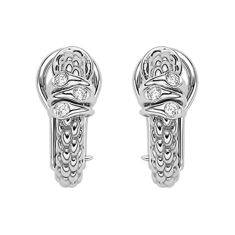 Fope Prima 18ct White Gold 0.08ct Diamond Earrings, OR746/BBR.