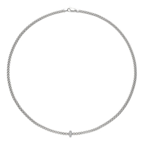 Fope Prima 18ct White Gold 0.18ct Diamond Necklace, 745C/BBR.
