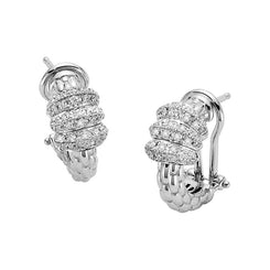 Fope Solo 18ct White Gold 0.61ct Diamond Hoop Earrings. OR655 BBR.