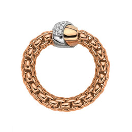 Fope Vendome 18ct Rose Gold 0.20ct Diamond Ring, AN542/BBR.