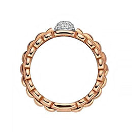 Fope Eka 18ct Rose Gold 0.10ct Diamond Ring, AN730/PAVE.