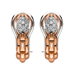 Fope Eka Tiny 18ct Rose Gold 0.19ct Diamond Earrings, OR730/PAVE.