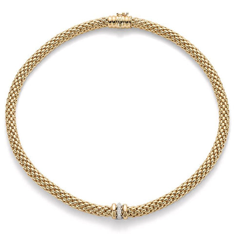 Fope Flex'It Love Nest 18ct Yellow Gold Diamond Necklace 451C BBR