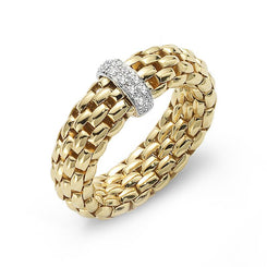 Fope Flex'It Vendome 18ct Yellow Gold 0.10ct Diamond Ring, AN559 BBR.