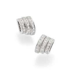 Fope Flex'It Prima 18ct White Gold Pave Diamond Stud Earrings OR744 PAVE
