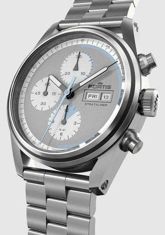 Fortis Stratoliner Cool Grey Bracelet Watch
