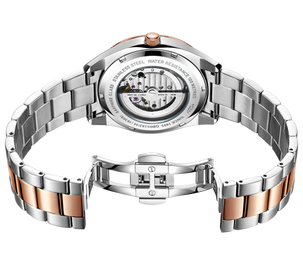 Rotary Henley Two Tone Rose Serrated Bezel Mens Watch D
